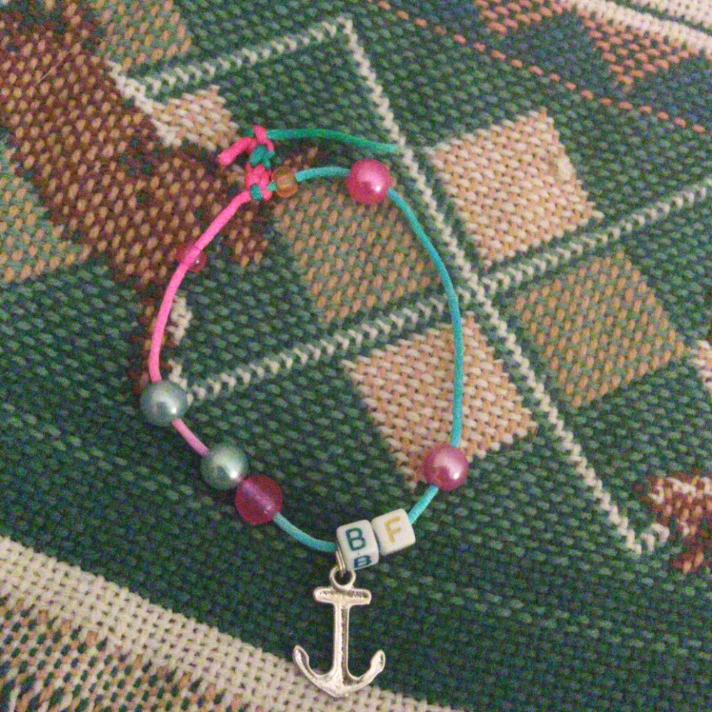 Cute stylish bead bracelet with ancher(handmade)